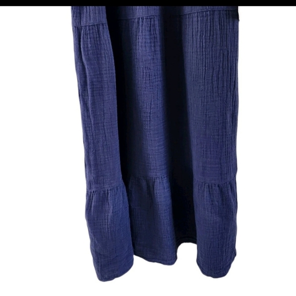 Beach Lunch Lounge Blue Babydoll Dress Crinkled Womens Size XS NEW NWT - Picture 3 of 8